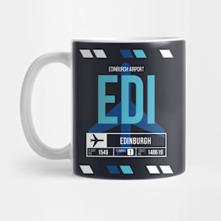 Edinburgh (EDI) Airport Code Baggage Tag Mug